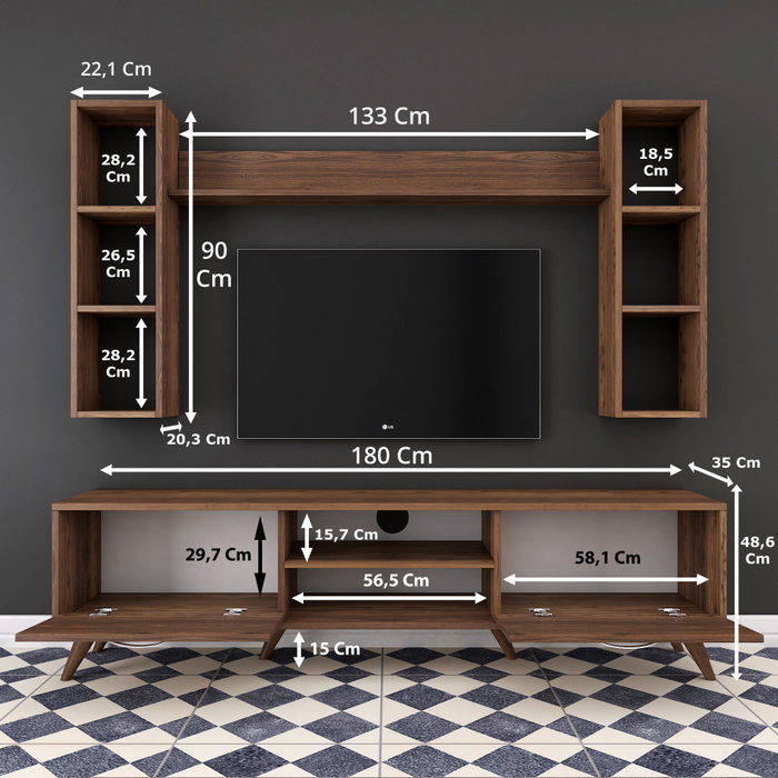 Hanah Home M5 - 240 Mueble de TV Nogal Hanah Home M5 - 240 Mueble de TV Nogal